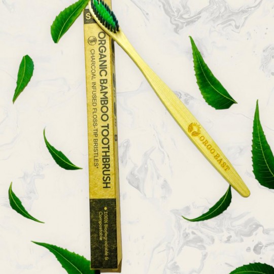 Bamboo Toothbrush with Neem and Charcoal infused Bristles