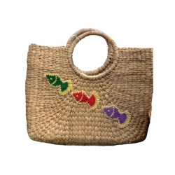 Water Hyacinth Basket with Embroidery