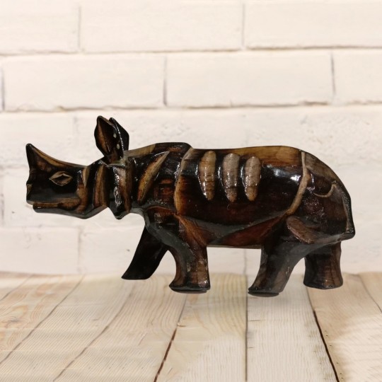 Handmade Wooden Rhino