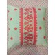 Handwoven Eri Embroidery Cushion Cover, (Light Green) (Pack of 1)