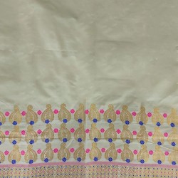 Beige multicolor tussar silk handloom Assam Mekhela chador