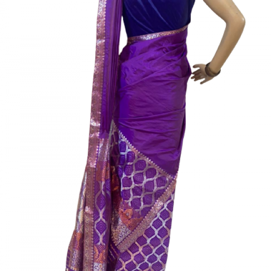 Handwoven Mekhela Chadar Purple