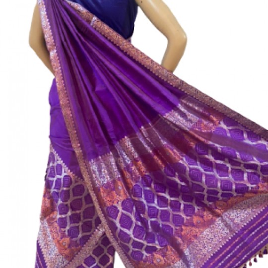 Handwoven Mekhela Chadar Purple