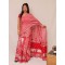 Handwoven Red Kesa Pat Silk Mekhela Chadar