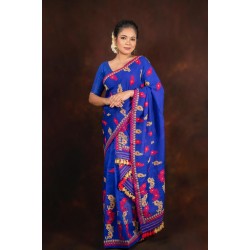 Nuni Cotton Mekhela Chadar Blue
