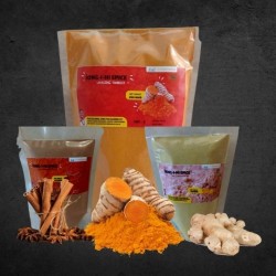 Wellness Spices Set: Turmeric 250g, Ginger and Cinnamon