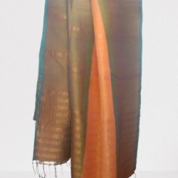 Handwoven Lehnga/Mekhela Dupatta Mehndi Green and Yellow
