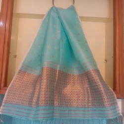 Handwoven Lehnga/Mekhela Dupatta Turquoise