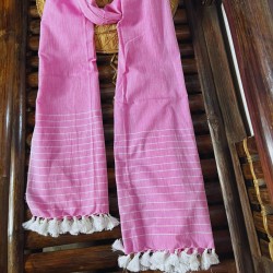 Pink Handloom Cotton Stole