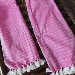 Pink Handloom Cotton Stole