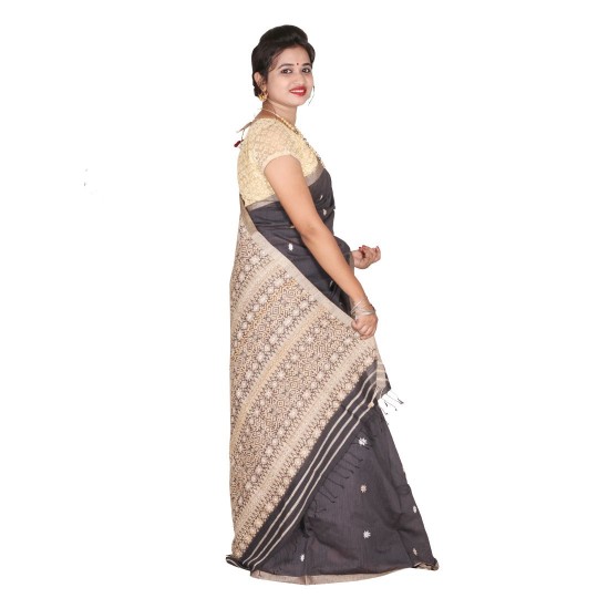 Handwoven assam saree with Ghicha work