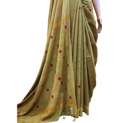 Mahendi Green Eri Silk / Eri silk handloom saree from Assam