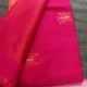 Pink Handwoven Pure Linen Saree with Blouse Piece