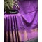 Natural Dye Orchid Violet Soft Silk Saree with zari borders