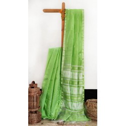 Raw Mulberry Silk Green Saree (Nature’s Weave)