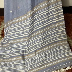 Handwoven Sky Blue Mulberry by Eri Silk Dyed Saree