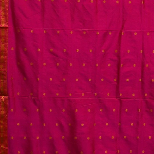 Pink Golden Handloom mulberry silk assam saree