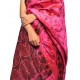Pink black silk handloom assam saree